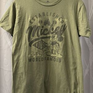 Green Mickey Mouse Tee With Vintage Mickey‎ Disney soft Cotton Shirt Unisex